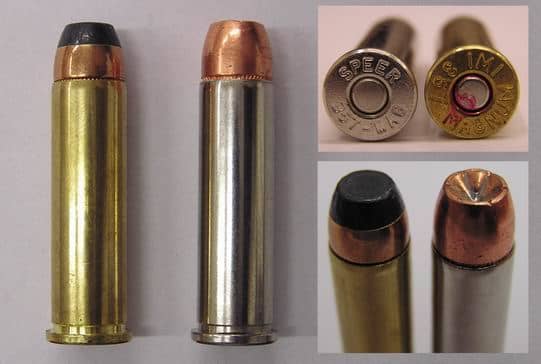 For max penetration, go with bullets like the base-jacketed soft-nose on the left. Controlled expansion hollow-points, on right, reduce over penetration.