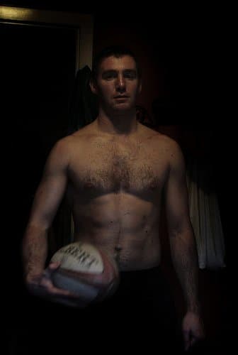 A typical mesomorph man: well muscled and athletic. Some might also argue that this photo resembles someone of mixed characteristics.
