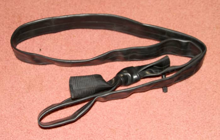 A bicycle inner tube can be used to increase resistance during strength training