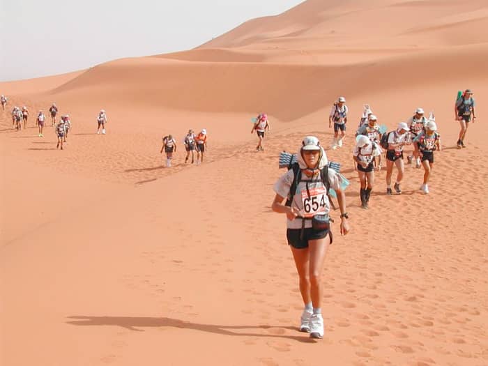 The Marathon Des Sables covers the equivalent of six marathons in five days through the Sahara Desert. The longest stage is 57 miles.