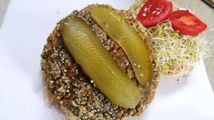The Bodacious Burger: Hubby and I have use fewer seasonings in our burgers and instead go for some Bubby's natural dill pickles, tomatoes, sometimes ketchup or salsa to provide effect. We also tend to use alfalfa sprouts instead of lettuce.