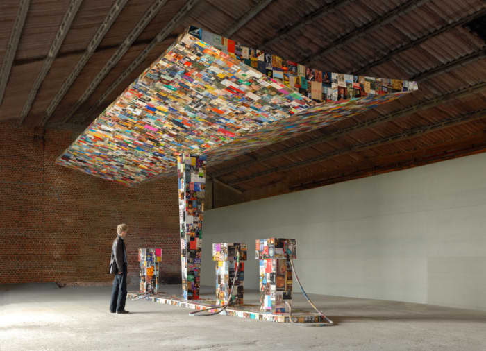 Image by Book Patrol - The blog Book Patrol wondered: Is it a telling omen that in the future both gas stations and books will be extinct? An homage to the divergent sacredness of books and gasoline. Books and gasoline, two essential elements of West