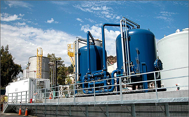 The groundwater treatment facility set up by NASA's Jet Propulsion Laboratory in Altadena, CA, to clean up groundwater pollution from former toxic aerospace activity.