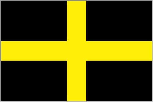 St David's Cross. Unlike the other nations, the Patron Saint of Wales doesn't provide Wales with its national flag. The Red Dragon is favoured, though the black and yellow colours could one day contribute to a redesigned Union Jack (see later)