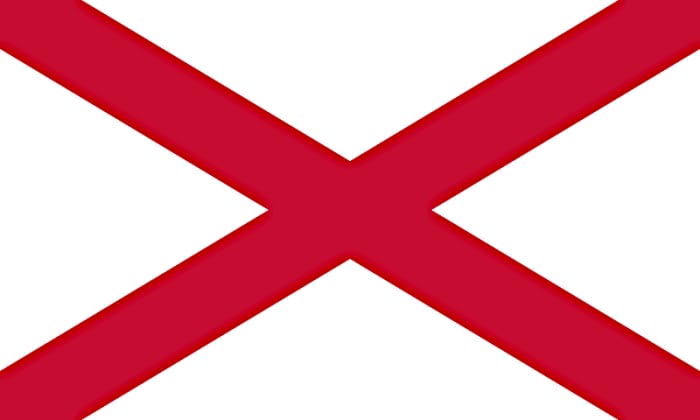 The unofficial Flag of Northern Ireland - St Patrick's Saltire - used to represent the region within the Union Jack