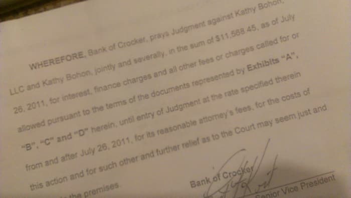 The bank's significant profit wasn't enough to stop them from suing me for over $11,000. Speaking to more than a dozen attorneys yielded one who said he'd take my case - for $2,500 up front. He said to expect another $6,000 minimum in attorney fees.