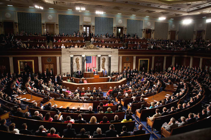 The House of Representatives during a joint session