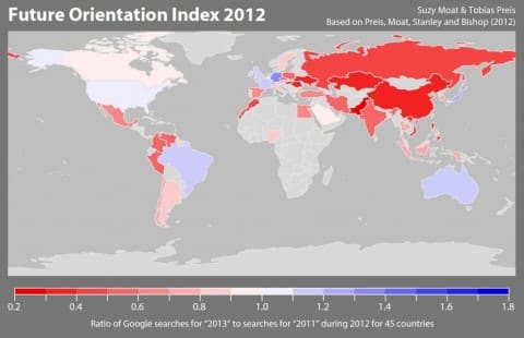A map from a 2013 article in the Washington Post displaying the spectrum between countries considered more forward sighted and those more backward. Some consider this part of a progressive development for nations rather than something permenant