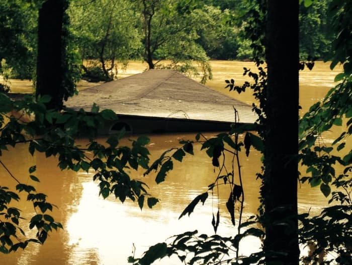 One of many homes that were decimated by the historical flooding that hit West Virginia on June 23, 2016