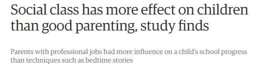 Alice Sullivan, the main author of the study, said the research showed that "while parenting is important, a policy focus on parenting alone is insufficient to tackle the impacts of social inequalities on children".