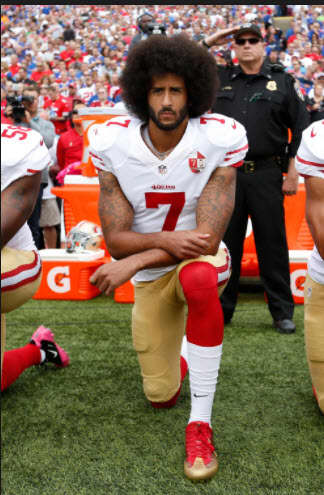 Colin Kaepernick began kneeling during the National Anthem and Pledge of Allegiance at NFL games in 2016.