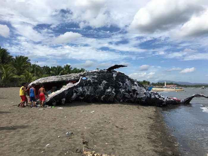 No real whale was harmed in this sculpture, don't worry. This giant plastic sculpture can be found in the Philippines as a wake-up call to environmental awareness...
