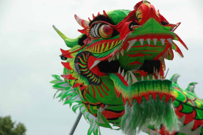 Photograph of a Chinese Dragon (ca. 2000); photograph by Caseman courtesy of Wikimedia Commons. Work is in the public domain.