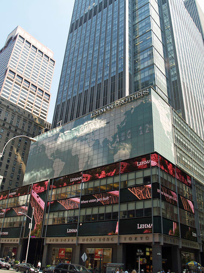 Photograph of Lehman Brothers Rockefeller Center Headquarters (2007); Photograph by David Shankbone courtesy of Wikimedia Commons. The Photographer has released this work with some rights reserved (see license): https://creativecommons.org/licenses/b