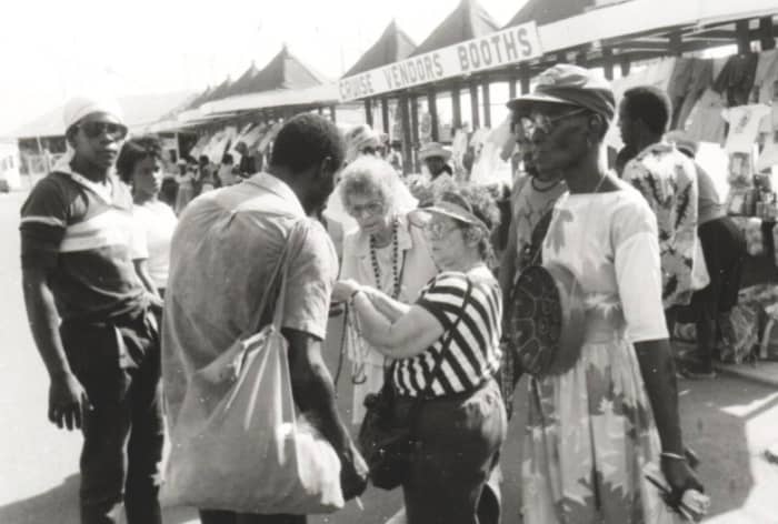 Some of our borrowers sold snacks and crafts to tourists. A few of them also had vendor booths on the St. Georges dock.