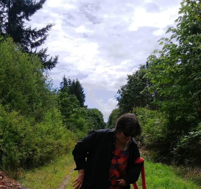 I did try to walk the rails, but it didn't work out so you just get to see the top part of me...