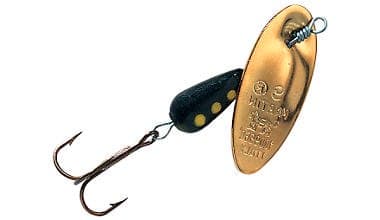 Panter Martin Spinner: this is the yellow spotted model. It seems to be taking the green spots place in production. It has proved equally effective though. I guess I could always paint my own green spots on.