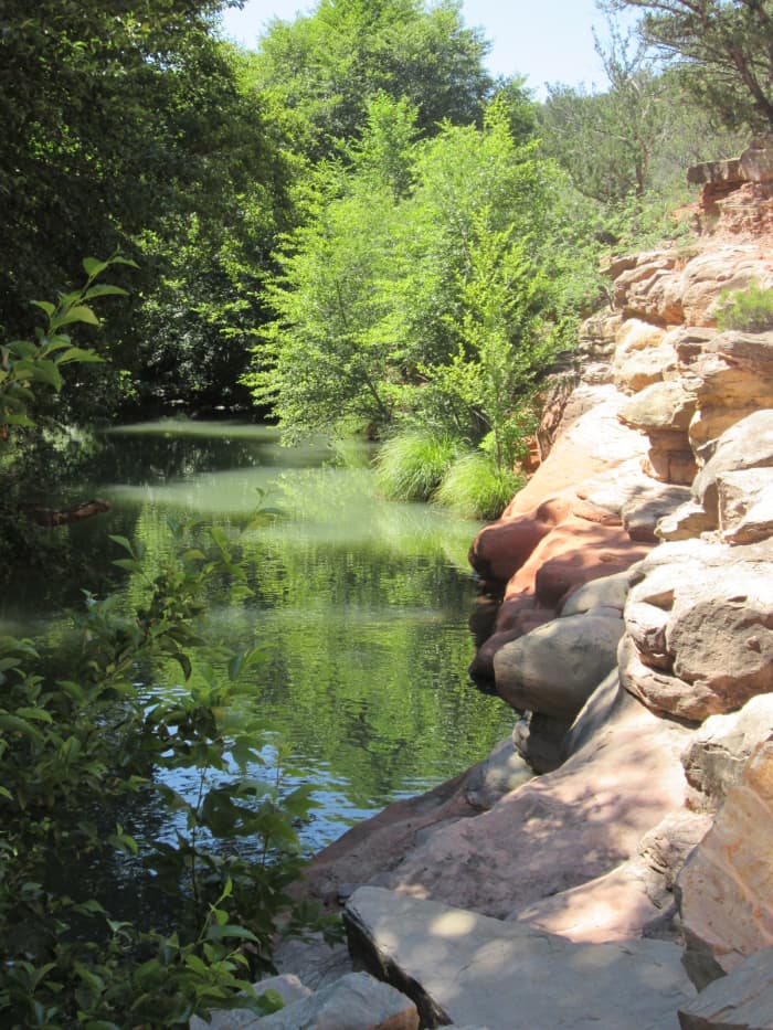 Swimming holes abound in Bell Canyon's Wet Beaver Creek, like this one just below the USGS gauging station.