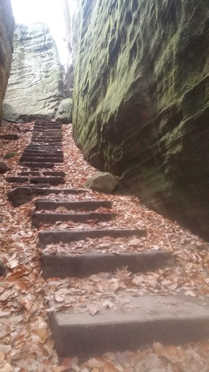Expect a workout when hiking through Cantwell Cliff or Rock House, both locations have steep trails and, at times, narrow passageways.
