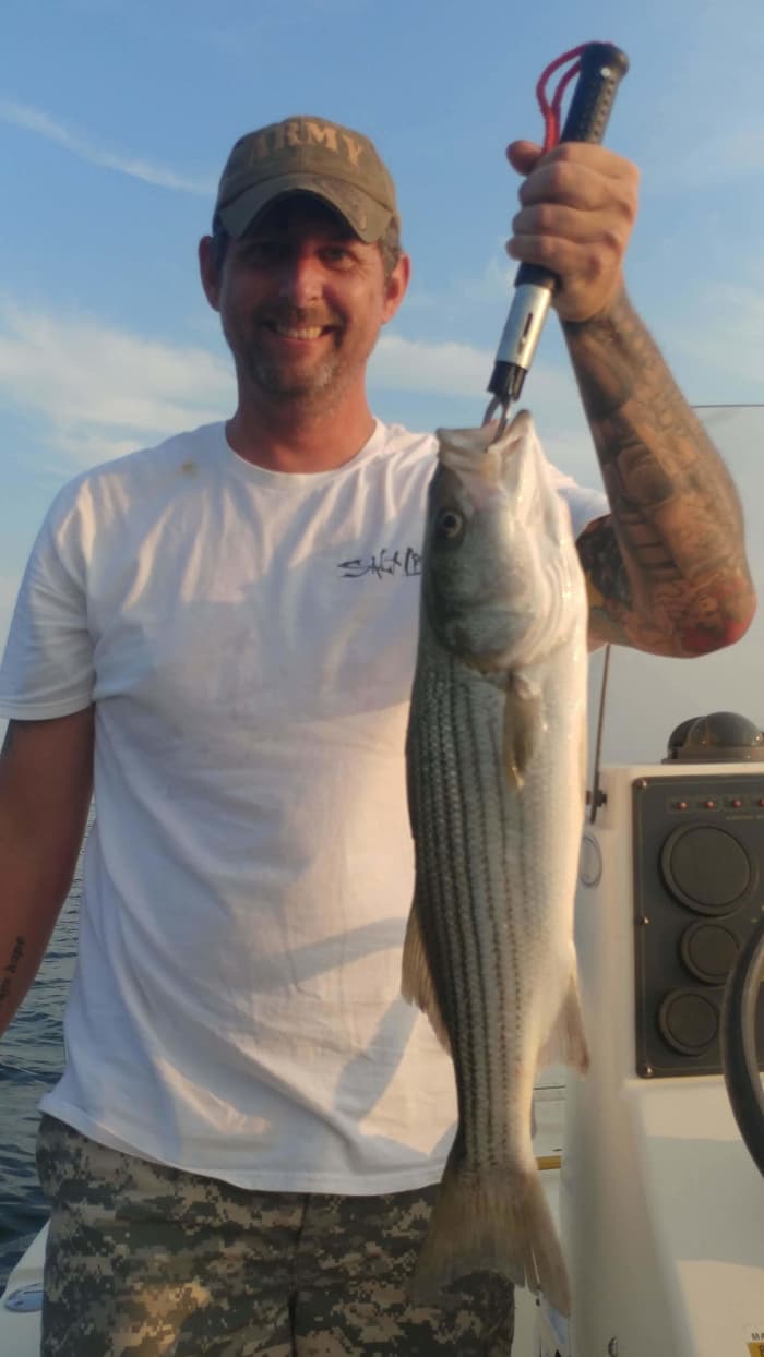 Tycen and his first ever keeper size rockfish, also the first on Jenny Bird so far this year!