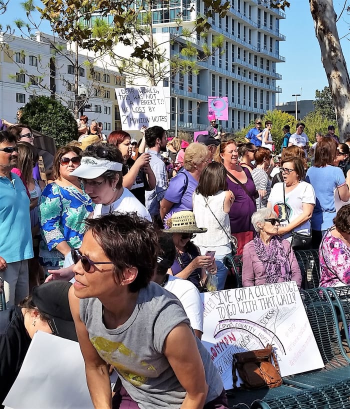 I love the way the women interacted at the march. They were so supportive of each other and obviously excited that they could do something to support their causes.