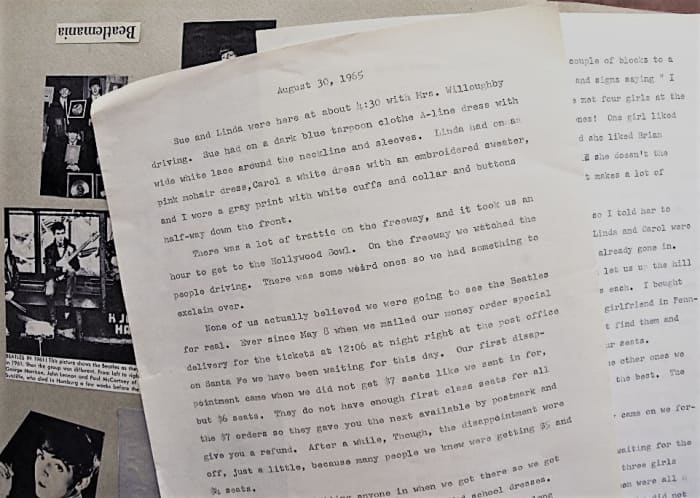 The next day of the concert I wrote in long hand my story. A few days later I typed it up on these sheets. No one else read it, but a couple of friends.