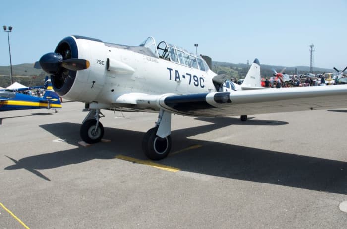 A WWII training aircraft that is similar to the one parked in back of the Newbridge Inn. Photo Copyright 2012 John Petino.