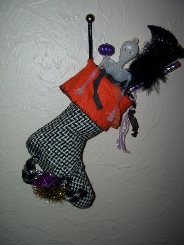 Stockings aren't just for Christmas! This one is full of ghoulish goodies for little tricksters!