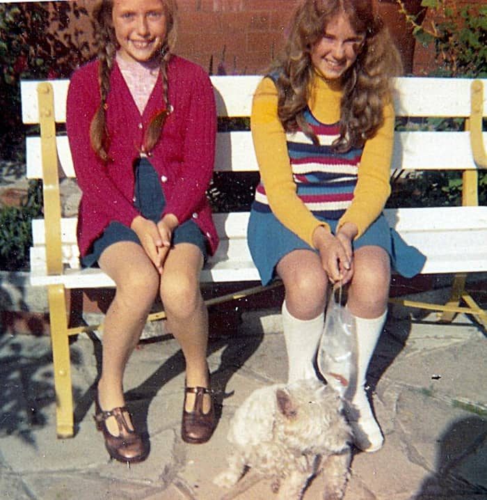 I am pictured (on the left) in my front garden in the 1970s, with my ever-faithful dog and my cousin Sharon, who had won a goldfish at the funfair. In those days, you could always win goldfish at the fair, but I'm glad it isn't common practice today.
