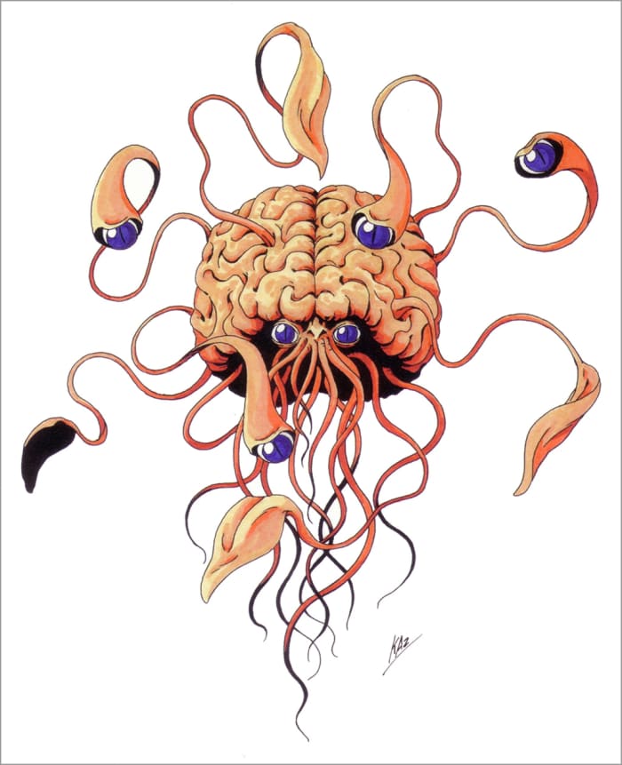 Omoikane, brilliant strategist of the gods, as visualized in the Shin Megami Tensei game series.