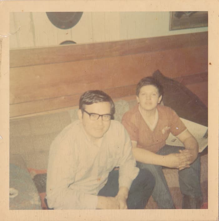 picture taken in March 1970 while in Navy and home on leave. My brother Philip is seated next to me.
