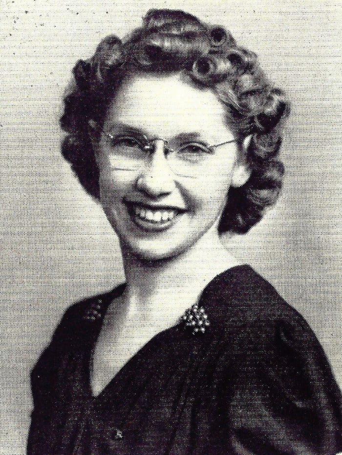 Here is her photo from the professional pharmacy sorority Lambda Kappa Sigma at Drake University in 1941.