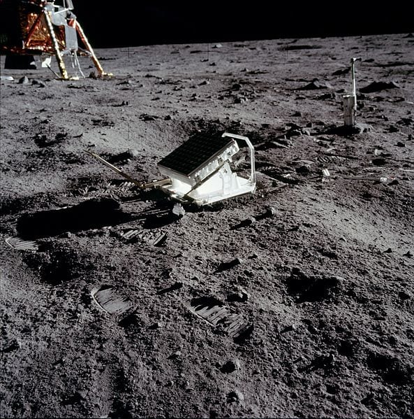 Due to the moon lacking any real weather, evidence of humans like the equipment and footprints pictured here will last millions of years virtually unchanged.