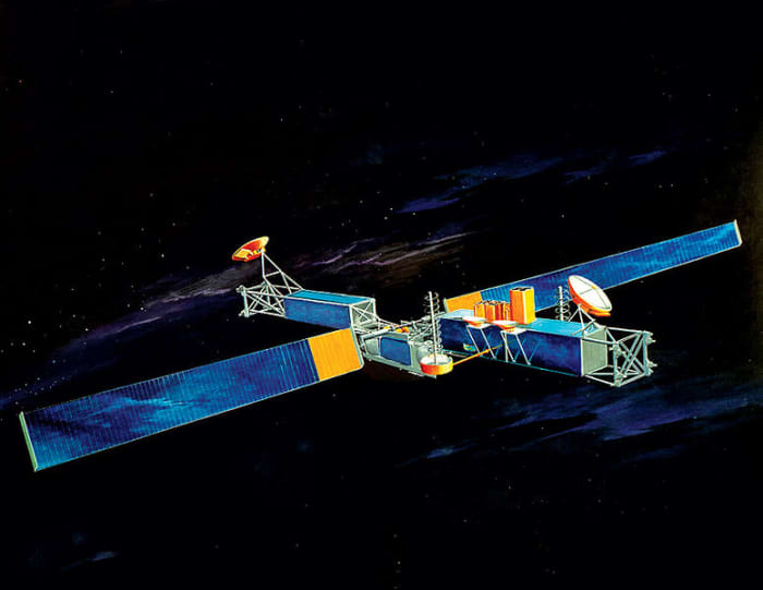 Satellites like this will crashing back down to Earth, due to the affects of 30 years of solar winds.