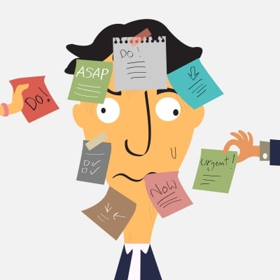 Multitasking makes a busy person overwhelmed with too many tasks to tackle, much less, complete.