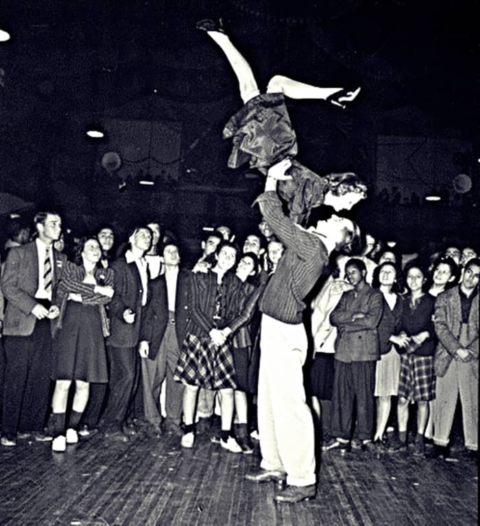Dancing the jitterbug: A popular dance when mum was a teenager. Mum recalled her pal Myra was able to 'throw' mum in the air effortlessly and they would dance all night.