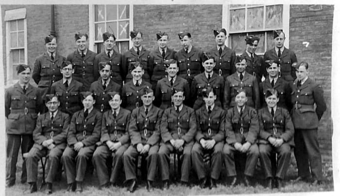 My grandad Frank Trigg (front row, seated, fourth from right) when he was in the RAF during World War Two.