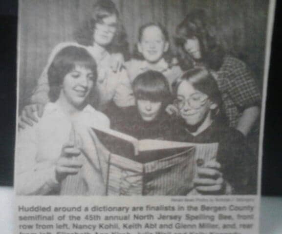 Newspaper pic of 13-year-old me (center) with some of my competition. You'd think I could've looked a little happier, being surrounded by all those girls.