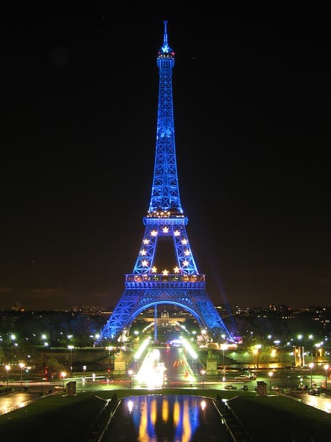The Eiffel Tower is a symbol of beauty in Paris, France representing light, love and unity.