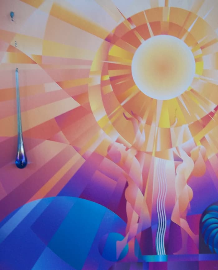 A sample of Jeff Kahn's incredible art...the "new Adam and Eve" reaching for the sun...an evolution of humankind...a more colourful world.