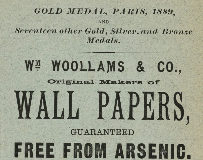 Arsenic was used extensively in wall-paper and paints of the day and when dampened on the walls of old cold houses released highly toxic arsine gas. Napoleon Bonaparte's death 1821 is claimed to have been caused by wallpaper impregnated with arsenic