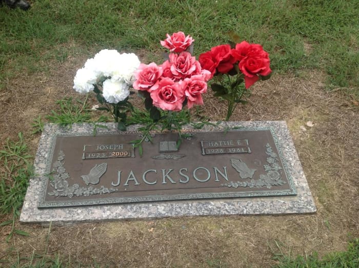Grave marker of husband and wife, father and stepmother of the writer of this article.