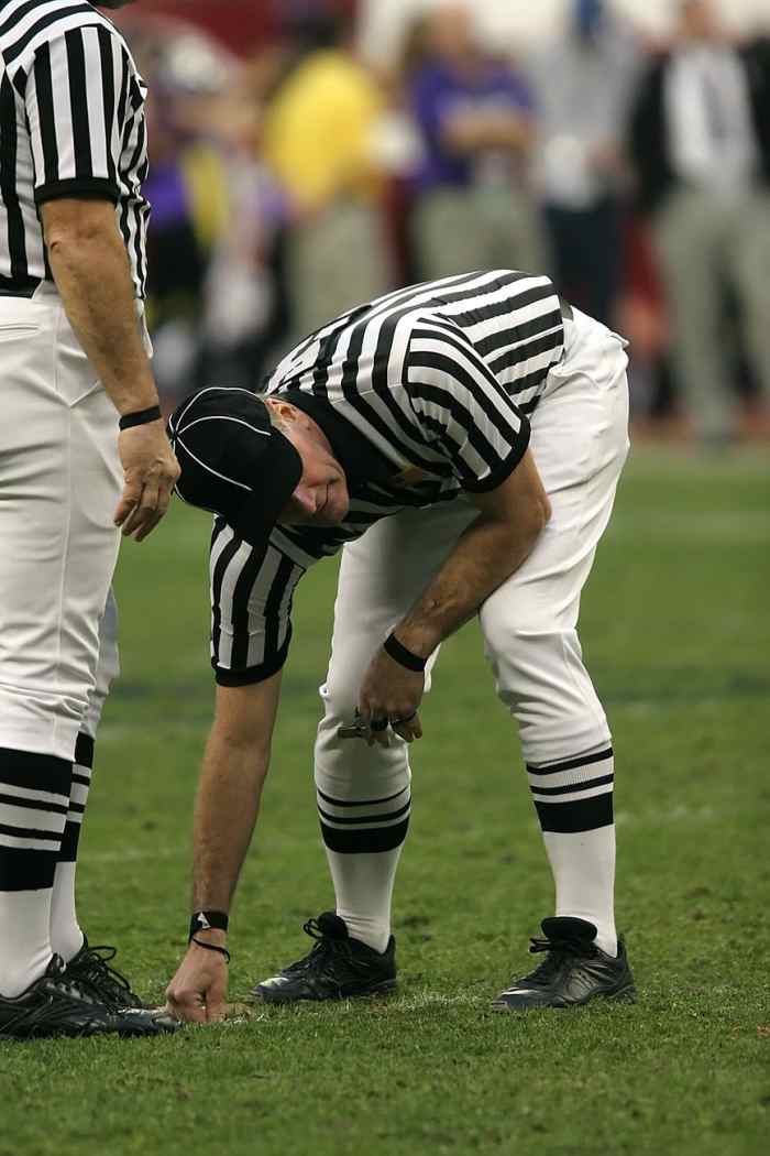 Referees have tough jobs in knowing what is legal or illegal in football games.