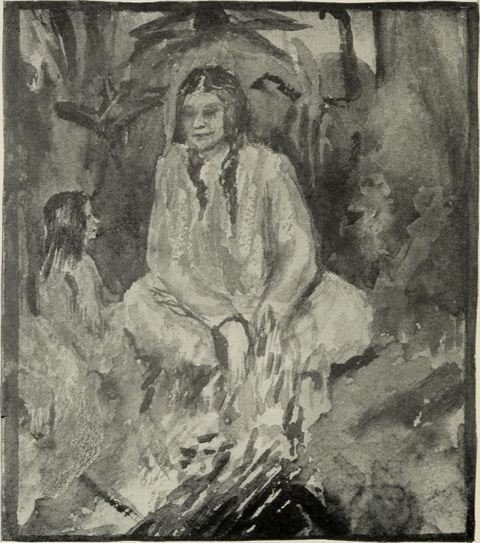 Some of the text that accompanies the original painting: And her mother told her stories; there were many on her tongue;She told her about a river where she lived when she was young; That the tribes are still Aliami, though we see the stream no more
