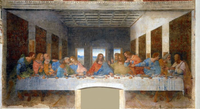 Leonardo's masterpiece, The Last Supper," captures the moment when Christ proclaims, "One of you shall betray me." 1492 to 1498