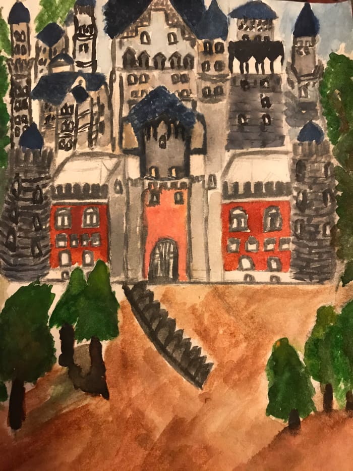 David moves into the palace. Note: The following picture does not depict the actual palace of King David but is sketched for representation