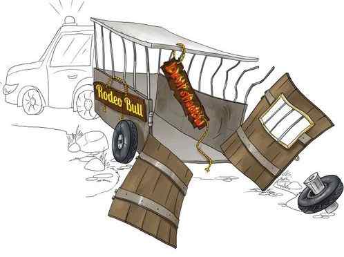 Devil Shadow had fallen out of truck and had landed on his head when the back doors of the truck fell off