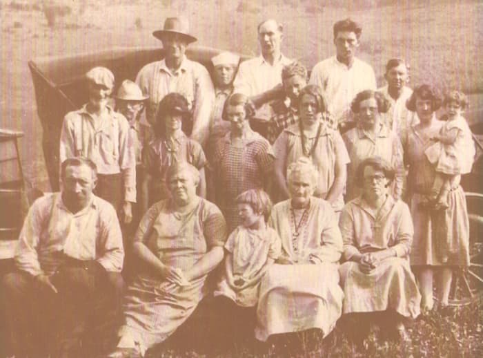 This is an old photograph of my grandmother Katherine Mattison Norton Rood's family reunion.