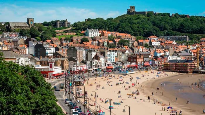 The South Bay, Scarborough, site of the original Skarthiburh established in the 10th Century by Icelander Thorgils 'Skarthi' ('Harelip') after the death of his brother Kormak in Pictland (north-eastern Scotland)