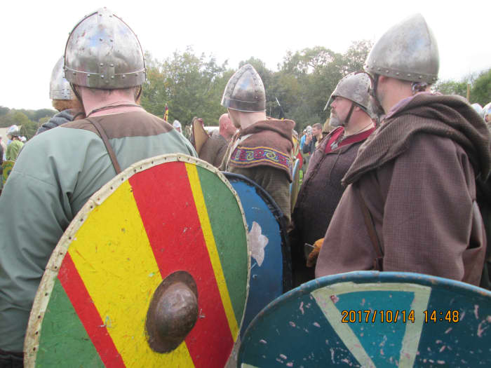 No, it's not the bus queue at Marble Arch. It's re-enactment at Battle Abbey near Hastings. Many turn to this after retiring... Many more turn to it with mothers even before school leaving, dressing up for the part.